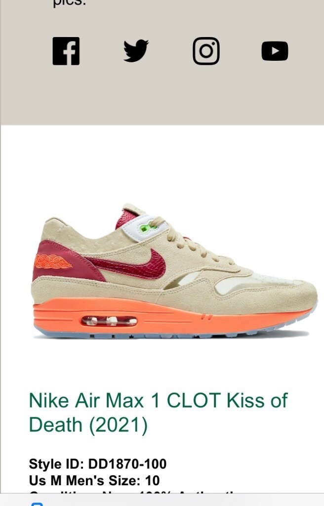 Nike airmax one CLOT kiss of death collaboration | in County Antrim |  Gumtree